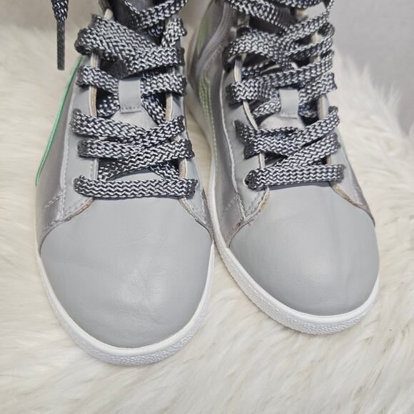 Puma Sparkly Silver Faux Fur Line Tall Snow Boots - Picture 3 of 10